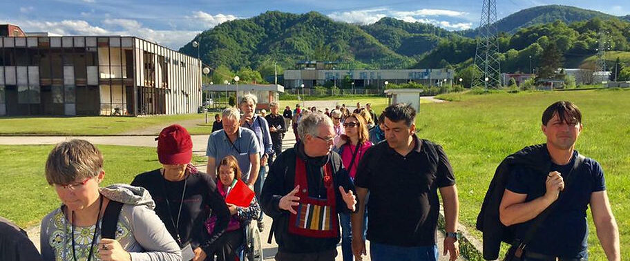 Frank De Waele Roshi with Zen Peacemakers in Srebrenica, Bosnia