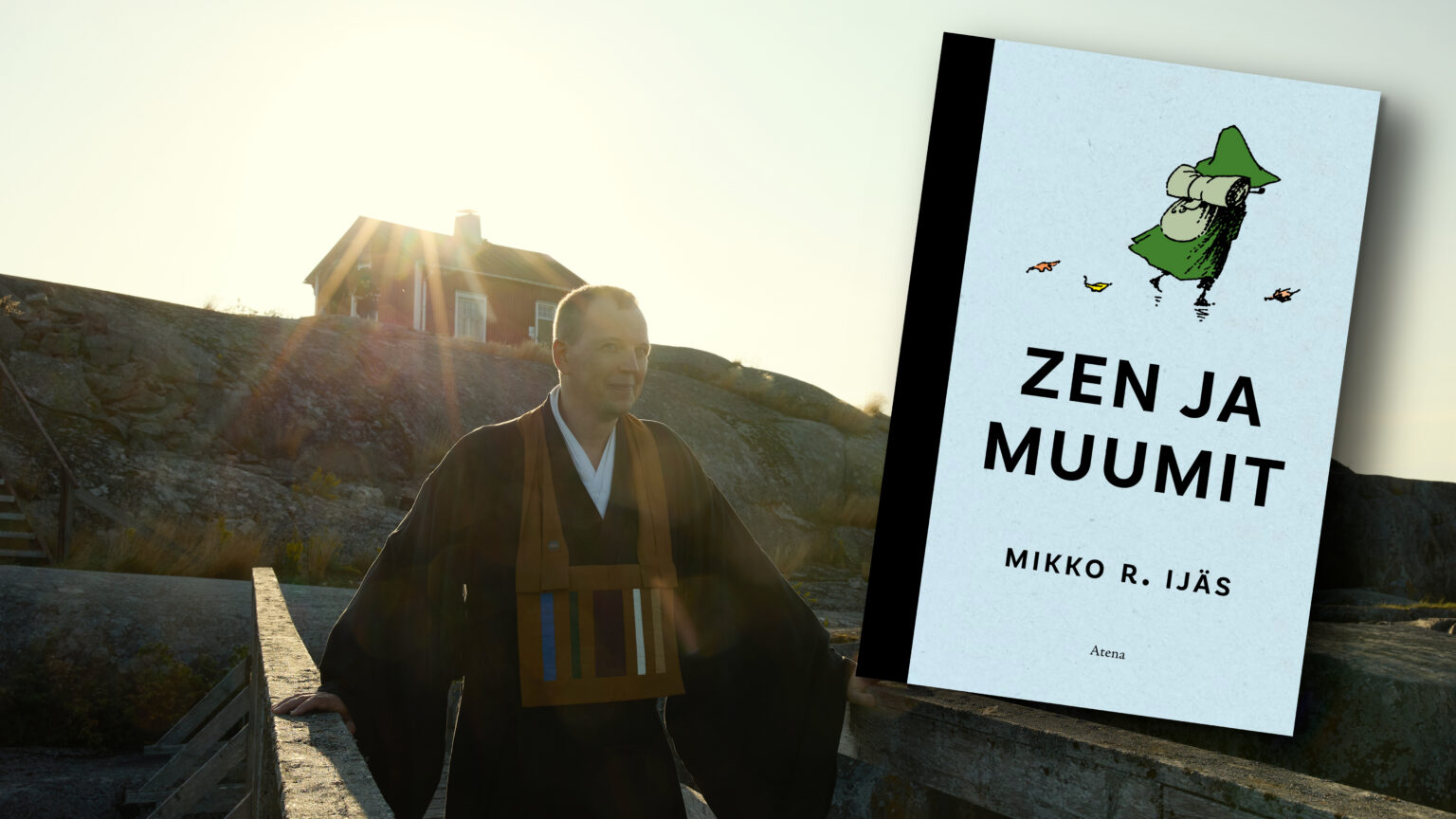 Zen ja muumit mainoskuva kirjan kanssa